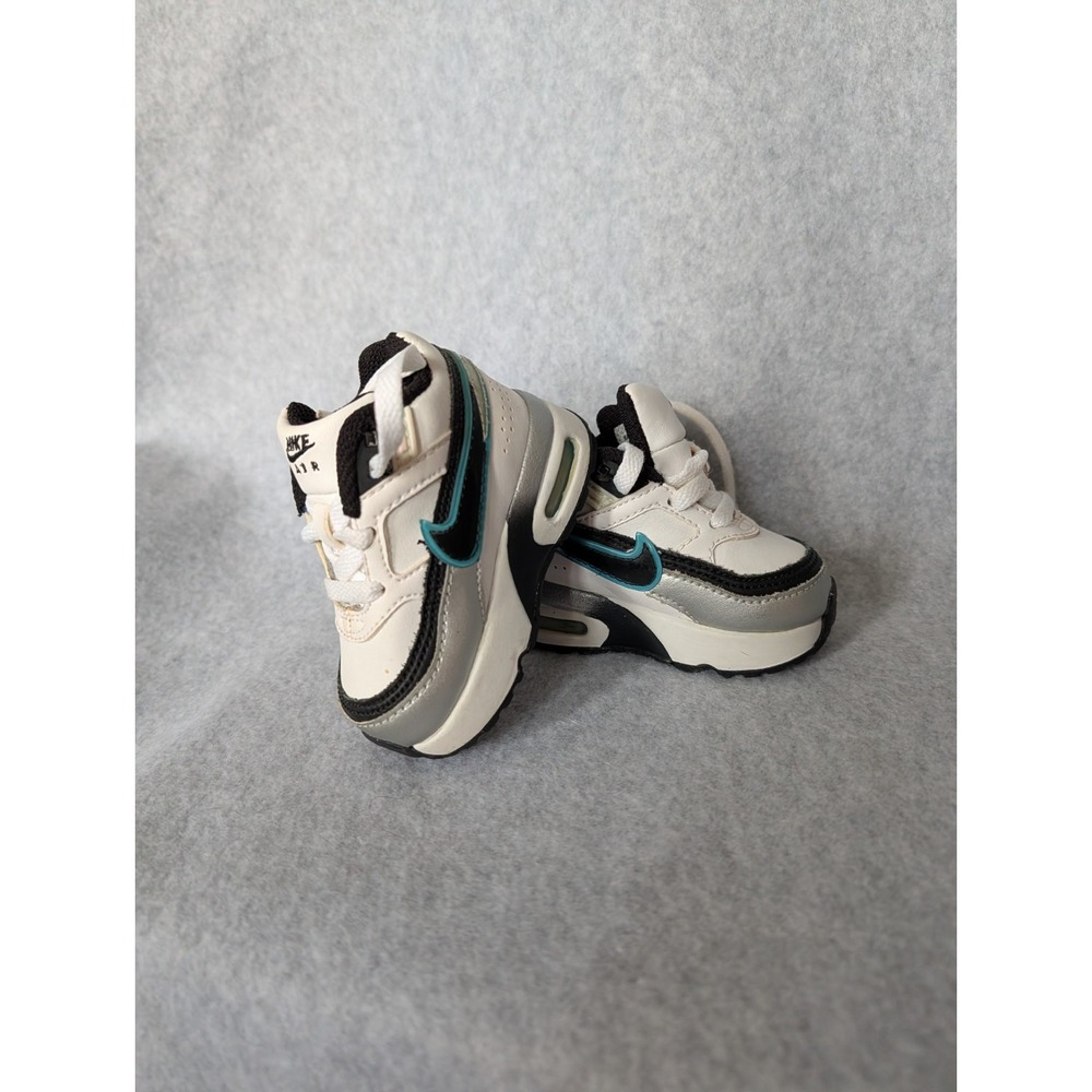 Toddler Nike Air Max Classic Bw Vintage Y2k 2009 Leather Hype 2c White Teal - Picture 4 of 16